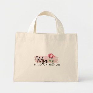Elegant Pink Rose Tote Bag – Maid of Honor