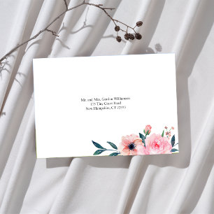 Elegant Pink Rose Wedding Envelope