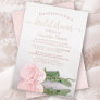 Elegant Pink Rose with Rose Gold Bridal Shower Foil Invitation