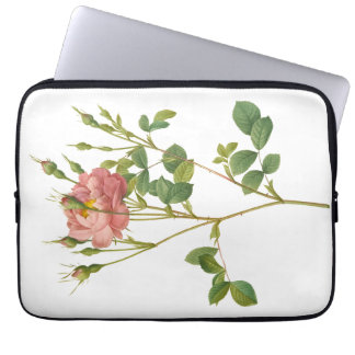 Elegant Pink Rosebud Botanical Laptop Sleeve