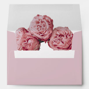 Elegant Pink Roses 5x7 Wedding Invitation Envelope