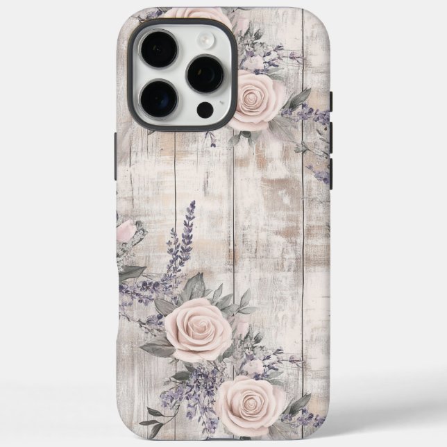Elegant Pink Roses and Lavender iPhone / iPad case (Back)