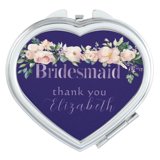 Elegant Pink Roses Beautiful Purple  Compact Mirror (Front)