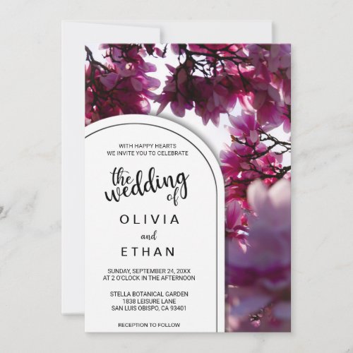 Elegant pink roses floral chic Wedding Invitation