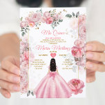 Elegant Pink Roses Floral Princess Quiñceanera Invitation<br><div class="desc">Elegant Pink Roses Floral Princess Quiñceanera Invitation
Mis Quince 15 Anos,  16th Birthday Butterfly.</div>