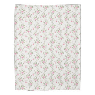 Elegant Pink Roses Flowers Pattern Duvet Cover
