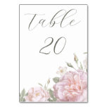 Elegant Pink Roses Garden Wedding Table Number