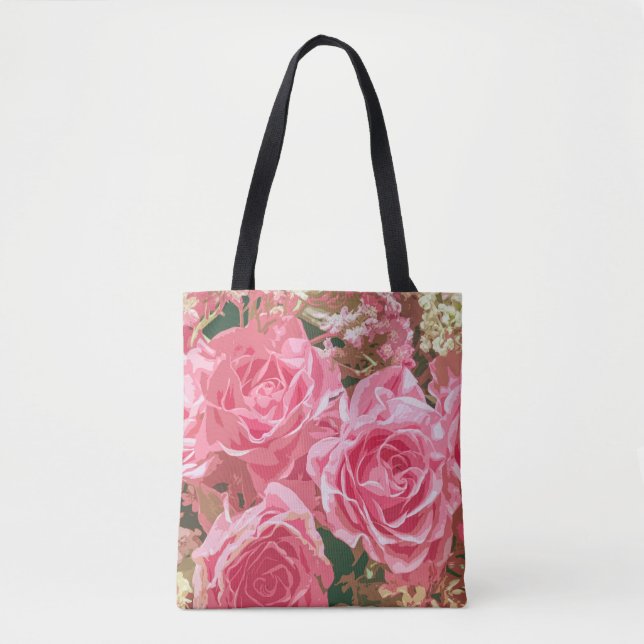 Elegant Pink Roses in Bloom | Tote Bag (Front)