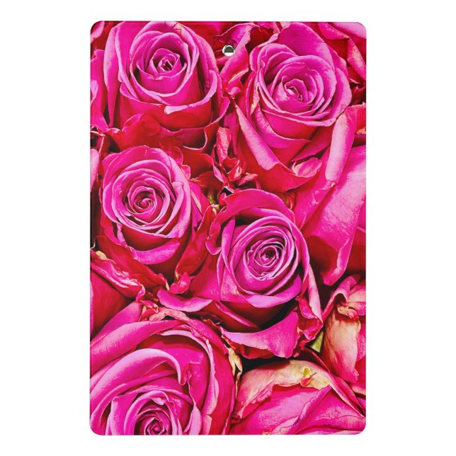 Elegant Pink Roses Mini Clipboard (Back)