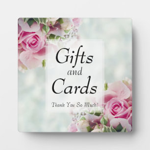 Elegant Pink Roses on Teal Wedding Gifts & Cards Plaque