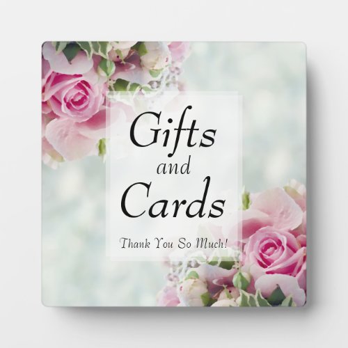 Elegant Pink Roses on Teal Wedding Gifts  Cards Plaque