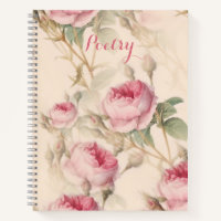 Elegant Pink Roses Poetry Notebook