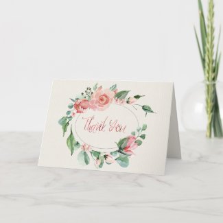 Elegant Pink Roses Thank You