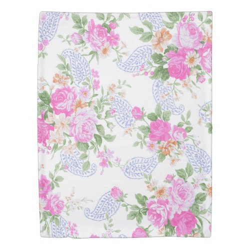 Elegant Pink Roses Watercolor Floral Pattern  Duvet Cover