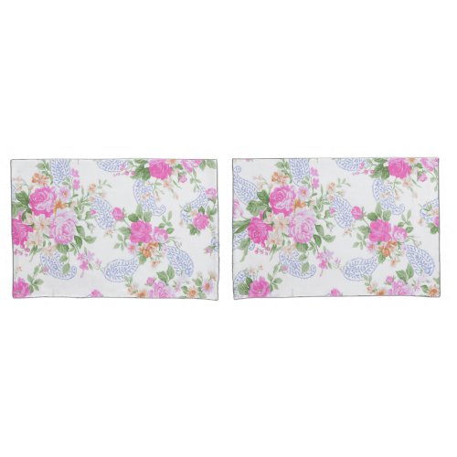 Elegant Pink Roses Watercolor Floral Pattern  Pillow Case