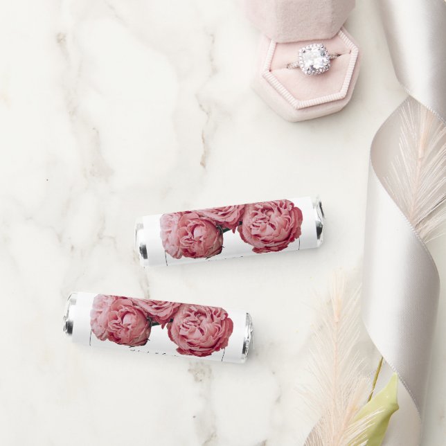 Elegant Pink Roses Wedding Breath Savers® Mints (Wedding)