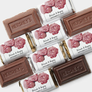 Elegant Pink Roses Wedding Hershey's Miniatures