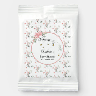 Elegant Pink Roses with Butterflies Baby Shower Lemonade Drink Mix