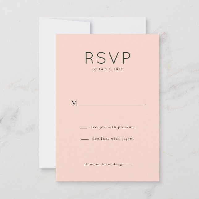 Elegant Pink RSVP Card (Front)