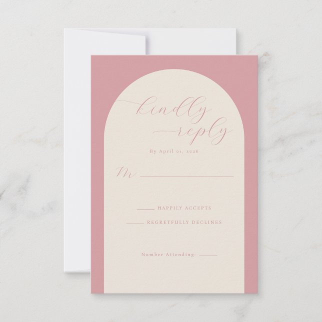 Elegant Pink RSVP Card (Front)