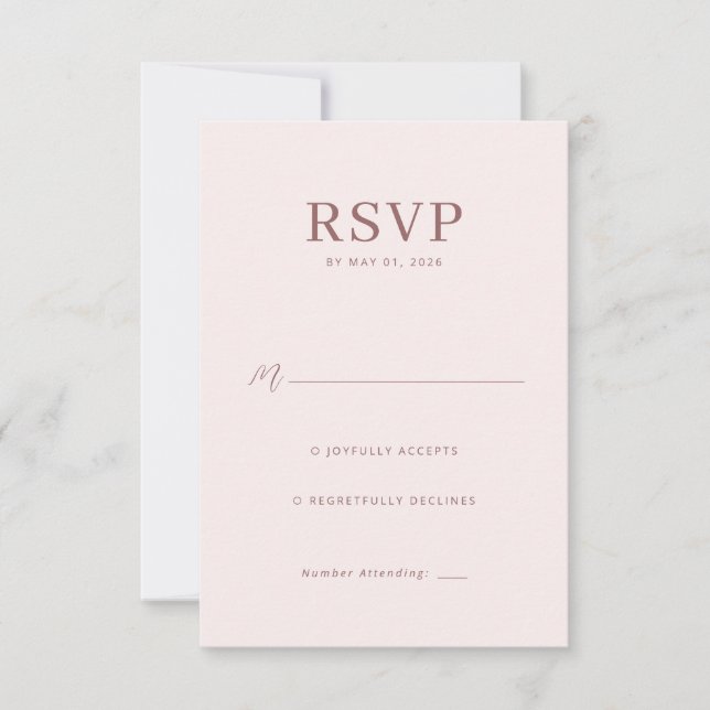 Elegant Pink RSVP Card (Front)
