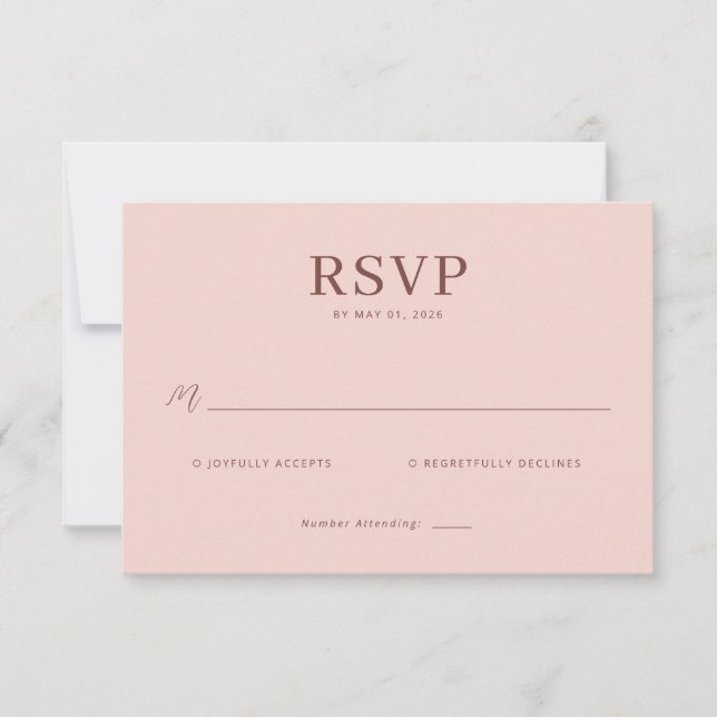 Elegant Pink RSVP Card (Front)