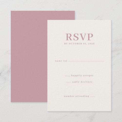 Elegant Pink RSVP Template