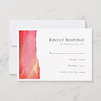 Elegant Pink RSVP Wedding Response Card