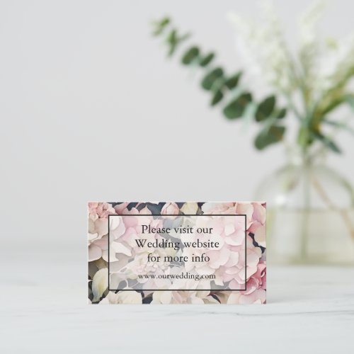 Elegant pink sage watercolor floral hydrangeas  enclosure card