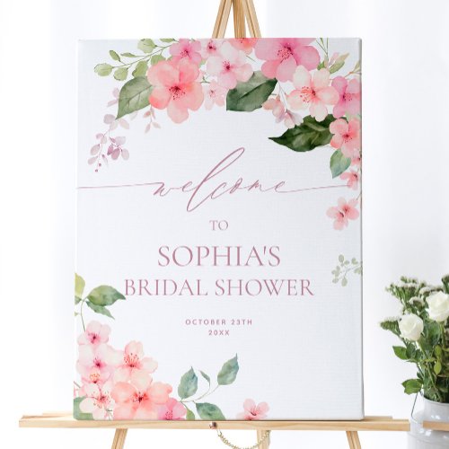 Elegant Pink Sakura Flowers Bridal Shower Welcome Foam Board