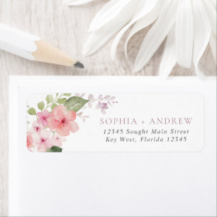 Elegant Pink Sakura Flowers Return Address Labels