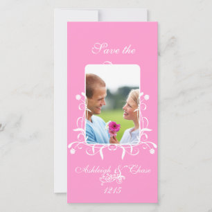 Elegant Pink Satin Save the DateYour Photo Date