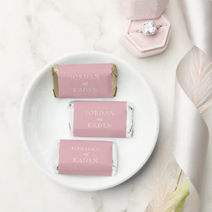 Elegant Pink Script Monogram Wedding Hershey's Miniatures