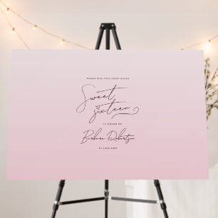 Elegant Pink Script Sweet Sixteen Signature Foam Board