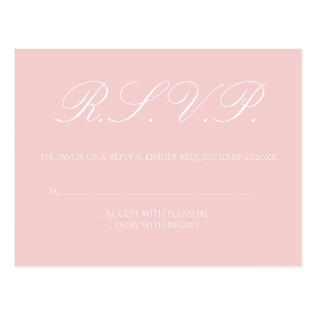 Elegant Pink Script Wedding RSVP Cards