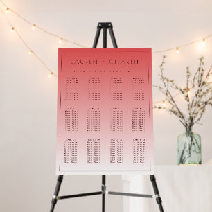 Elegant Pink Seating Chart Foam Board