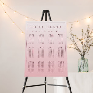 Elegant Pink Seating Chart Foam Board