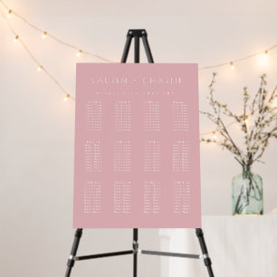Elegant Pink Seating Chart Foam Board