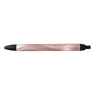 Elegant Pink Shimmer Background With Metallic Wave Pen