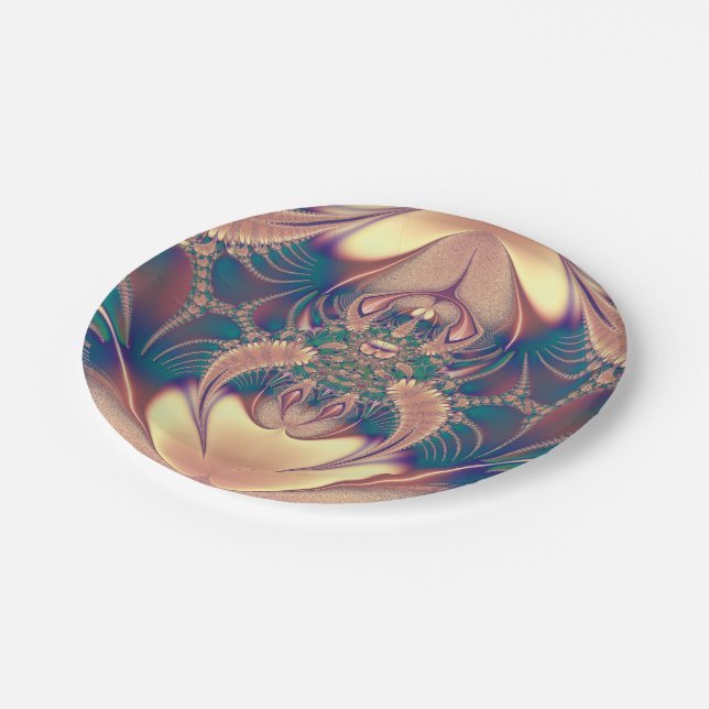 Elegant Pink Silk  Design Paper Plates (Angled)