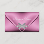 Elegant Pink Silver Diamond Jewel Business Card at Zazzle