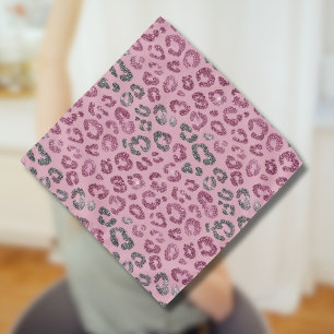 Elegant Pink Silver Glitter Leopard on Rose Gold Bandana