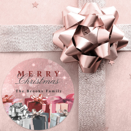 Elegant Pink Silver Wrapped Gift Boxes Christmas