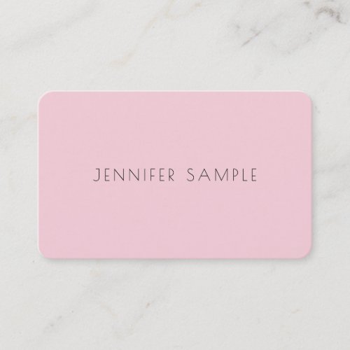 Elegant Pink Simple Professional Plain Luxury Chic Business Card