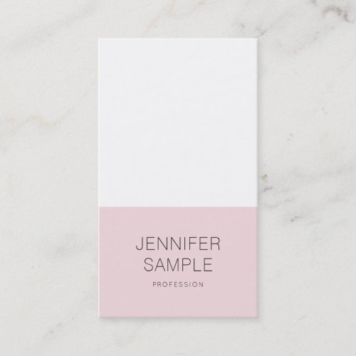 Elegant Pink Sleek Design Trendy Modern Plain Luxe Business Card