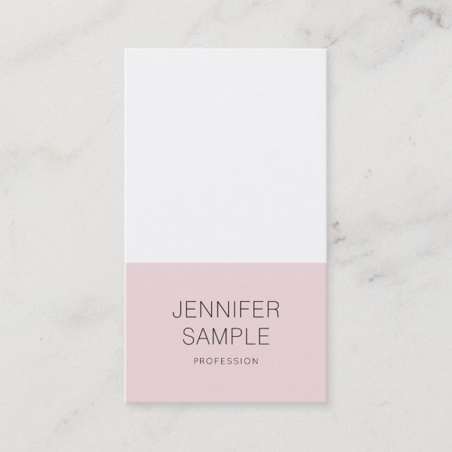 Elegant Pink Sleek Design Trendy Modern Plain Luxe Business Card (Front)