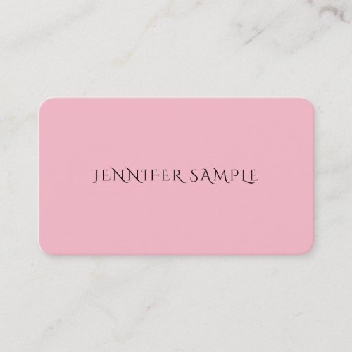 Elegant Pink Sleek Stylish Modern Plain Luxury Business Card