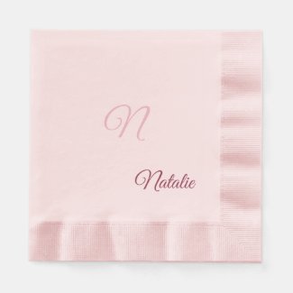 Elegant Pink solid color monogrammed