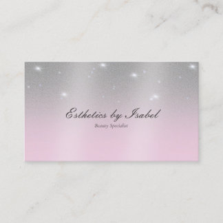 Elegant Pink Sparkle Aesthetic Business Card