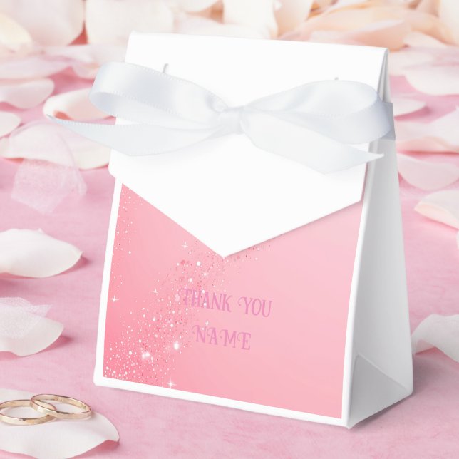 Elegant Pink Sparkle Design for Wedding Invites & Favor Boxes (Wedding)